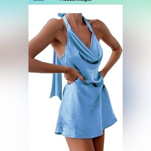 Women’s halter neck satin mini dress size medium